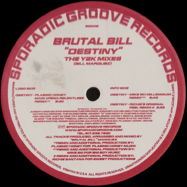 Brutal Bill : Destiny Y2K (2x12")