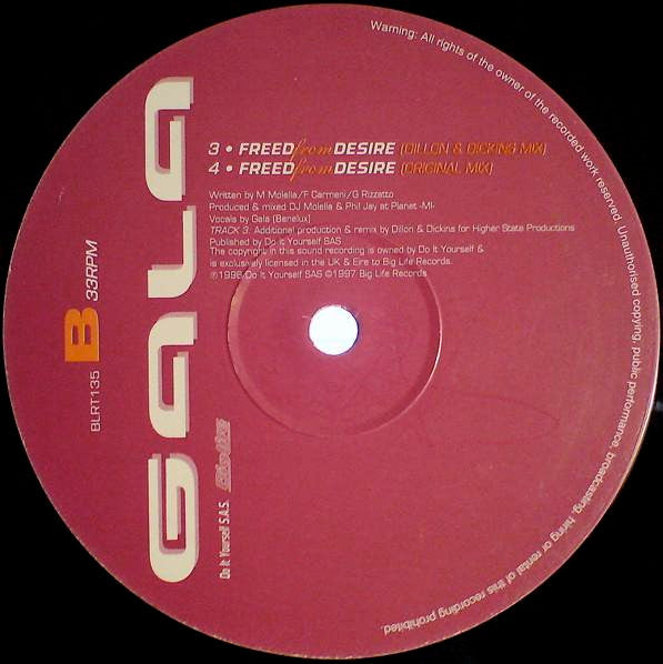 Gala : Freed From Desire (12")
