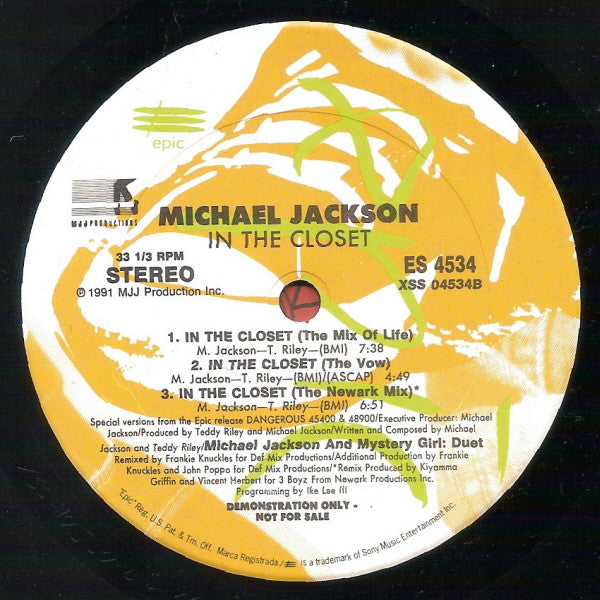 Michael Jackson : In The Closet (2x12", Promo, Gat)