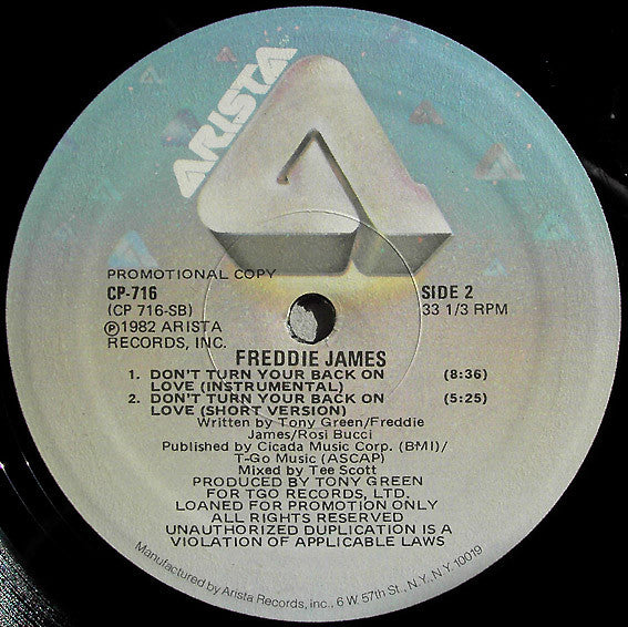 Freddie James : Don't Turn Your Back On Love (12", Promo)
