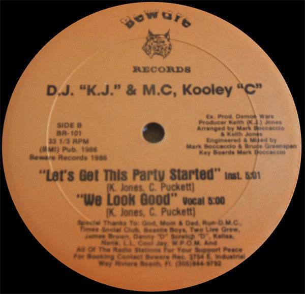 DJ KJ & MC Kooley C : Let's Get This Party Started (12", Ora)