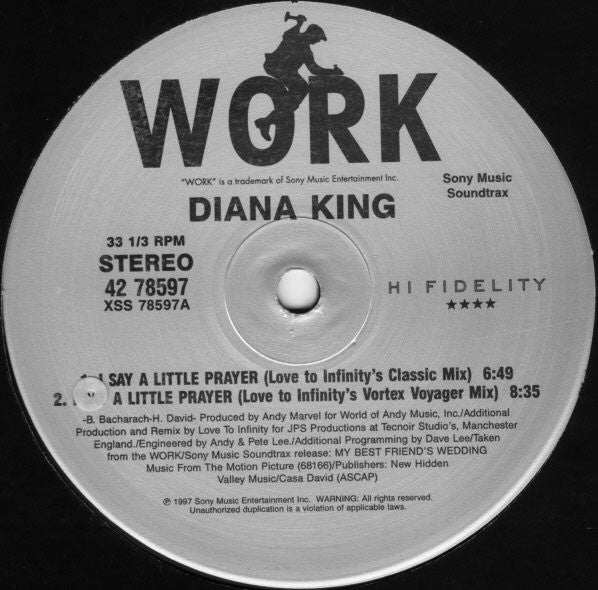 Diana King : I Say A Little Prayer (12", Single)