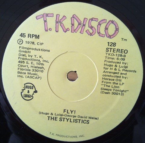 The Stylistics : The Lion Sleeps Tonight / Fly! (12")