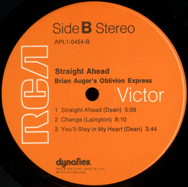Brian Auger's Oblivion Express : Straight Ahead (LP, Album, Ind)