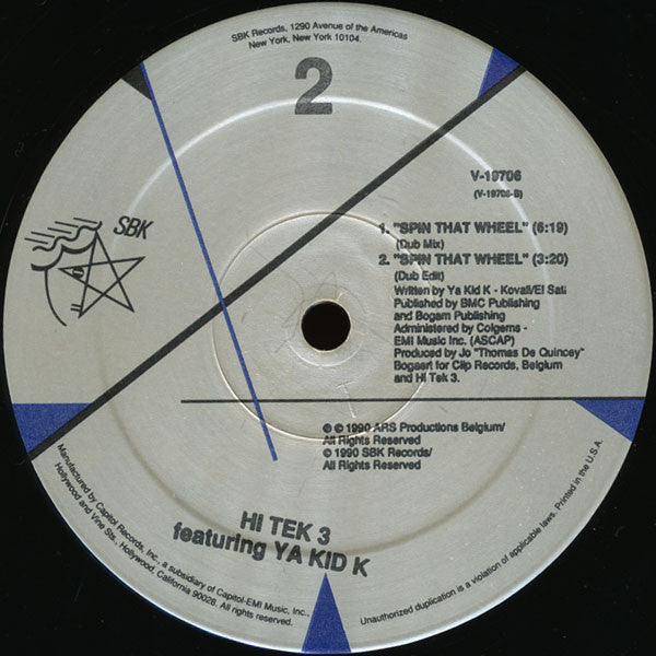 Hi Tek 3 Featuring Ya Kid K : Spin That Wheel (Turtles Get Real!) (12")