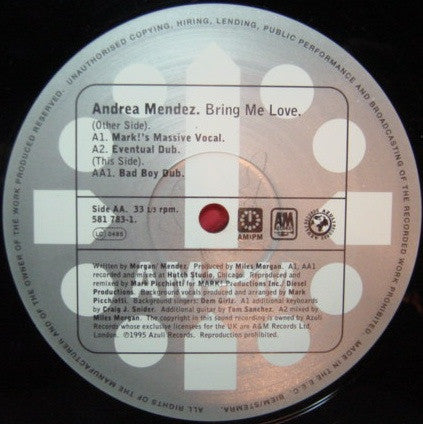 Andrea Mendez : Bring Me Love (Mark Picchiotti Mixes) (12", One)