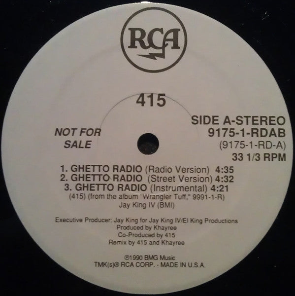 Bigg Ocean Mobb IV-1-5 : Ghetto Radio (12", Promo)