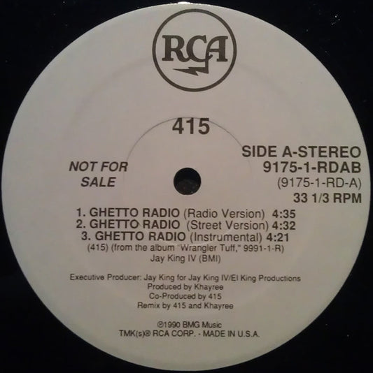 Bigg Ocean Mobb IV-1-5 : Ghetto Radio (12", Promo)