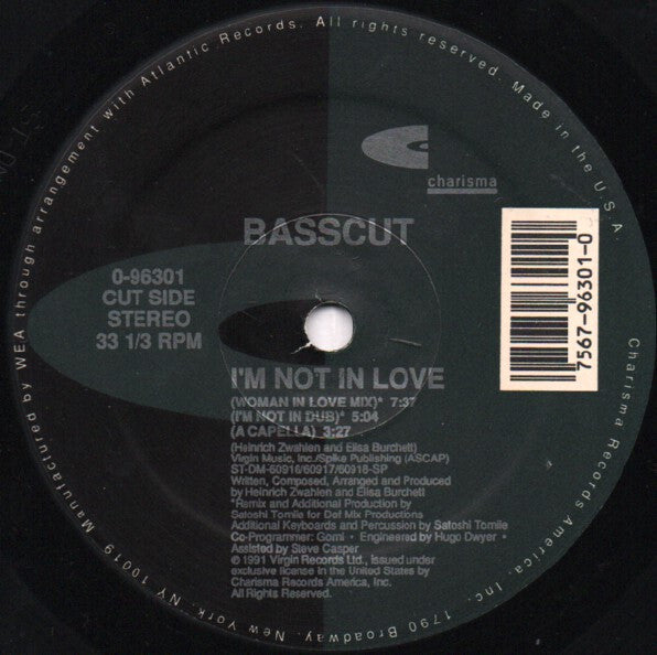 Basscut : I'm Not In Love (12")