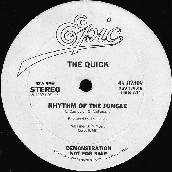 The Quick : Rhythm Of The Jungle (12", Promo)