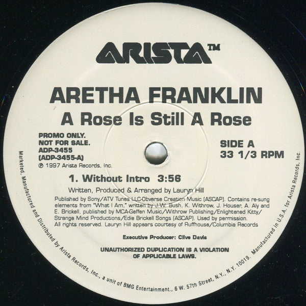 Aretha Franklin : A Rose Is Still A Rose (12", Promo)