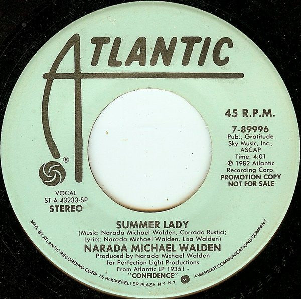 Narada Michael Walden : Summer Lady (7", Promo)