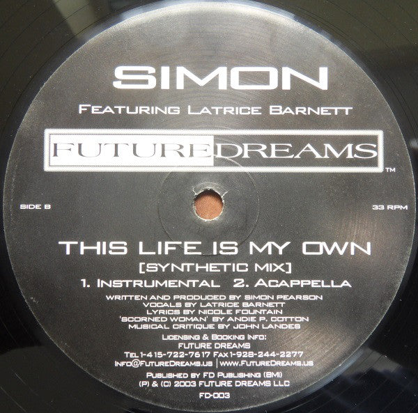 Simon : This Life Is My Own (Synthetic Mix) (12")