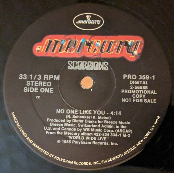 Scorpions : Big City Nights / No One Like You (12", Single, Promo)