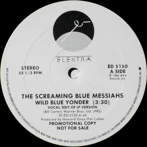 The Screaming Blue Messiahs : Wild Blue Yonder (12", Single, Promo)