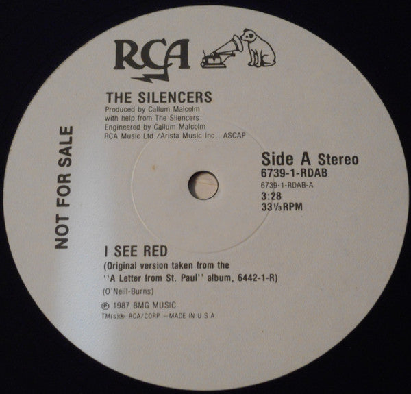 The Silencers : I See Red (12", Single, Promo)