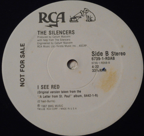 The Silencers : I See Red (12", Single, Promo)