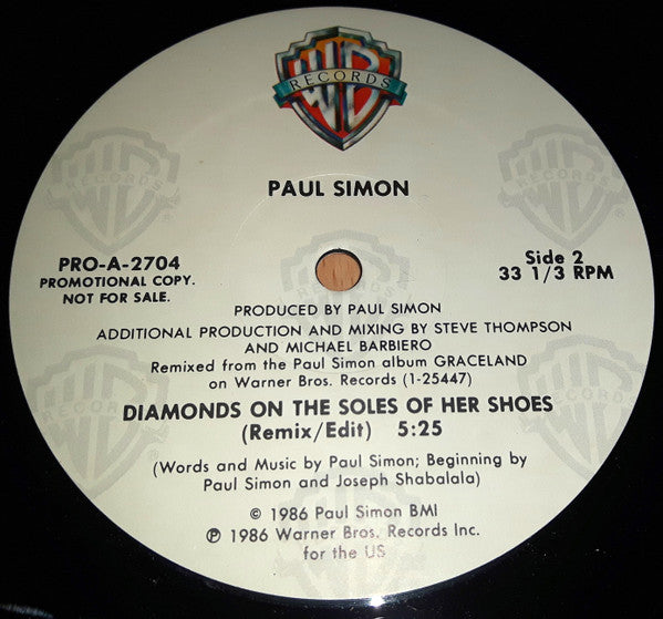 Paul Simon : Diamonds On The Soles Of Her Shoes (12", Single, Promo)