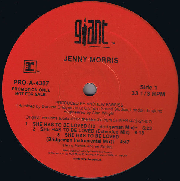 Jenny Morris : She Has To Be Loved (12", Single, Promo)