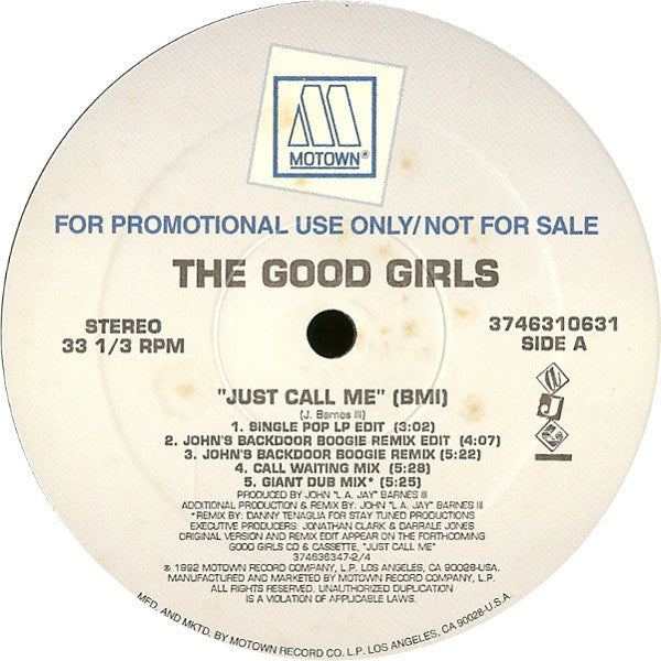 The Good Girls : Just Call Me (12", Promo)