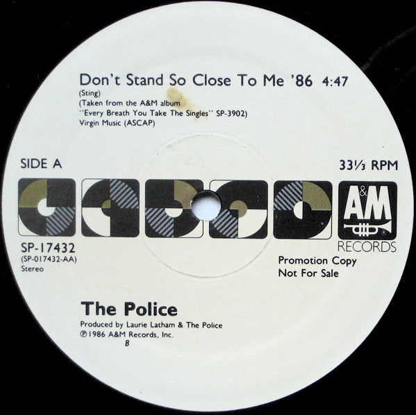 The Police : Don't Stand So Close To Me '86 (12", Promo)