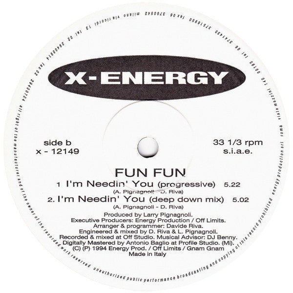 Fun Fun : I'm Needin' You (12")