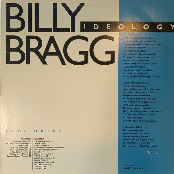 Billy Bragg : Ideology (12", Promo, All)