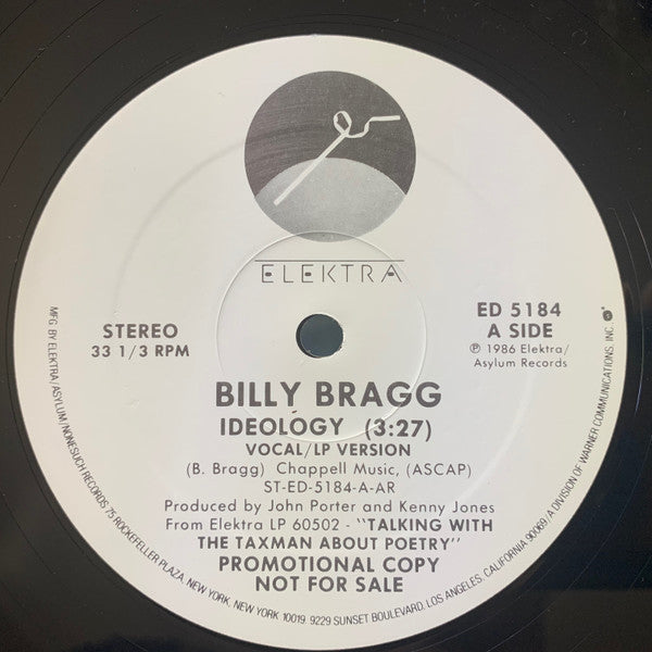 Billy Bragg : Ideology (12", Promo, All)