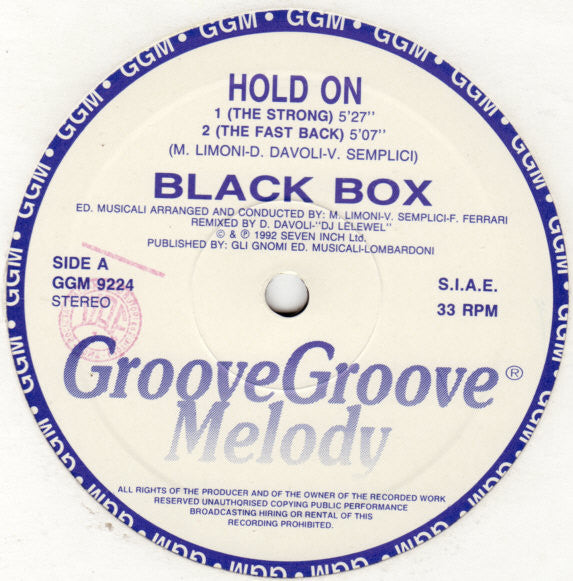 Black Box : Hold On (2x12", Ltd, Promo)