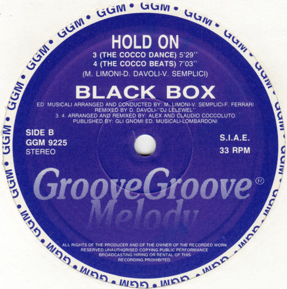 Black Box : Hold On (2x12", Ltd, Promo)