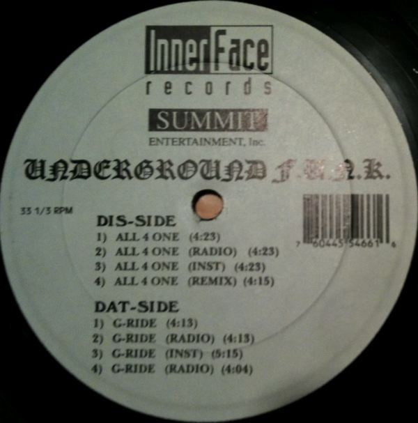 The Underground F.U.N.K. : All 4 One / G-Ride (12")