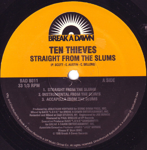 Ten Thieves : Straight From The Slums (12")