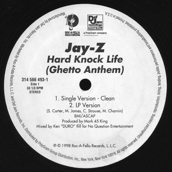 Jay-Z : Hard Knock Life (Ghetto Anthem) (12", Single)