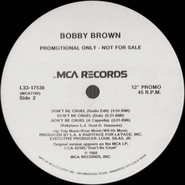 Bobby Brown : Don't Be Cruel (12", Promo)