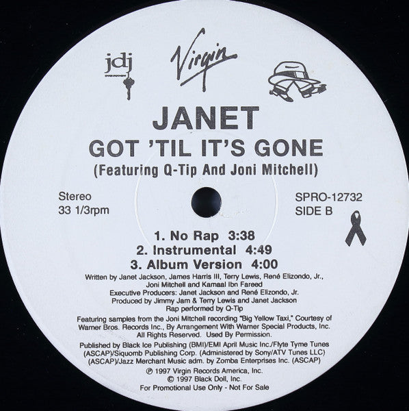 Janet* Featuring Q-Tip And Joni Mitchell : Got 'Til It's Gone (12", Promo)