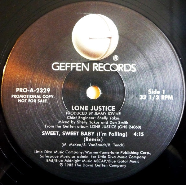 Lone Justice : Sweet, Sweet Baby (I'm Falling) (Remix) (12", Maxi, Promo)