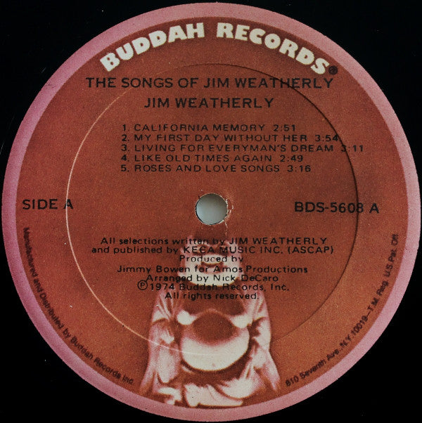 Jim Weatherly : The Songs Of Jim Weatherly (LP, Album)