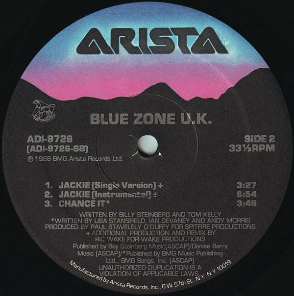Blue Zone U.K.* : Jackie (12")