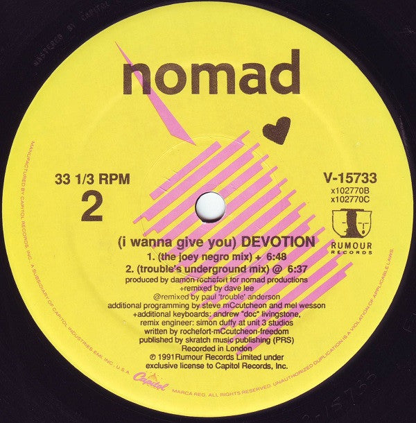 Nomad : (I Wanna Give You) Devotion (12", Single)
