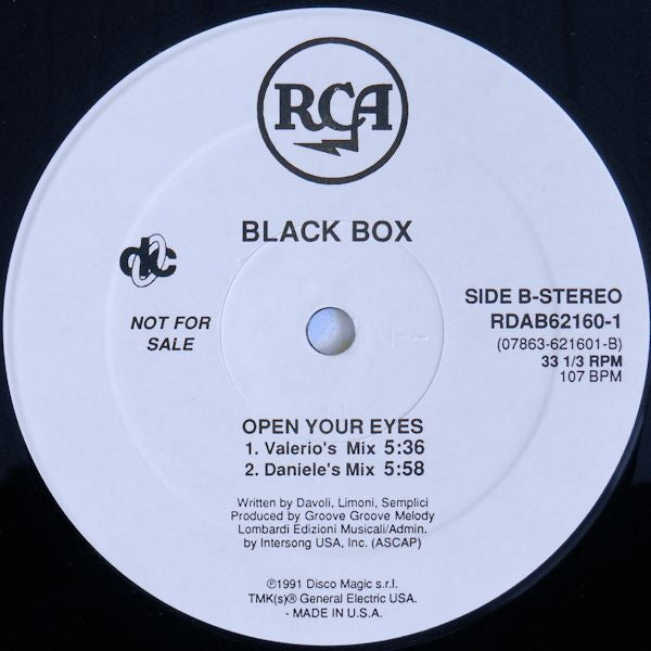 Black Box : Open Your Eyes (12", Single, Promo)