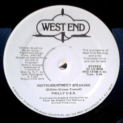 Philly U.S.A. : Speak Well / Instrumentally Speaking (12", Promo)
