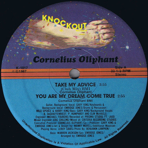 Cornelius Oliphant : Take My Advice / You Are My Dream Come True (12")