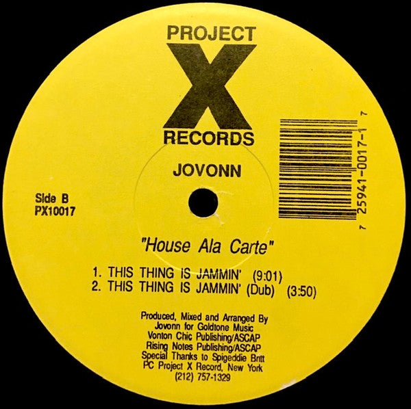 Jovonn : House Ala Carte (12")