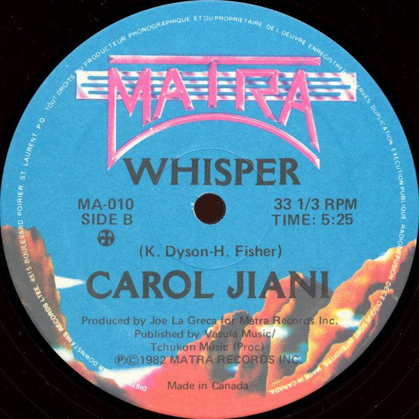 Carol Jiani : Ask Me (12")
