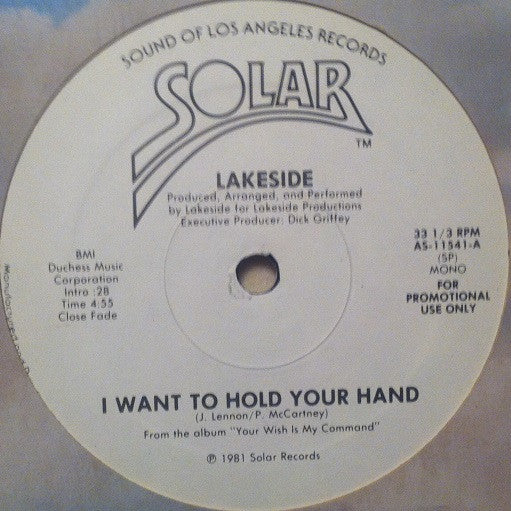 Lakeside : I Want To Hold Your Hand (12", Promo)