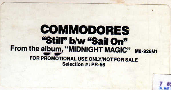Commodores : Still / Sail On (12", Promo)