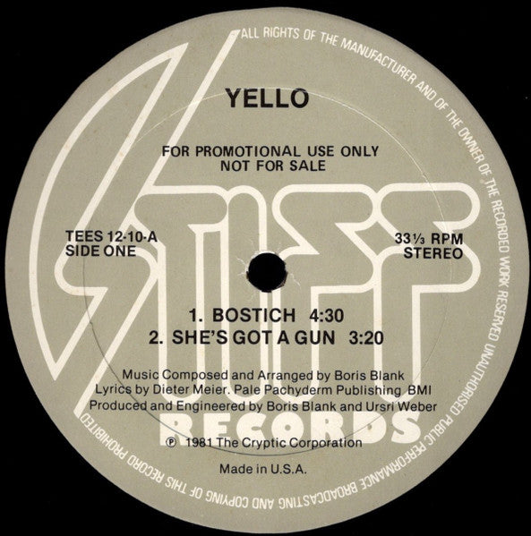 Yello : Bostich (12", Promo)