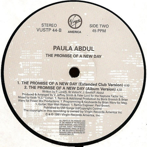 Paula Abdul : The Promise Of A New Day (12", Ltd, Pos)