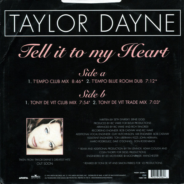 Taylor Dayne : Tell It To My Heart (12")
