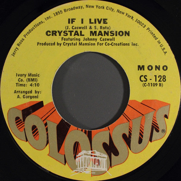 Crystal Mansion : Carolina In My Mind (7", Mono)